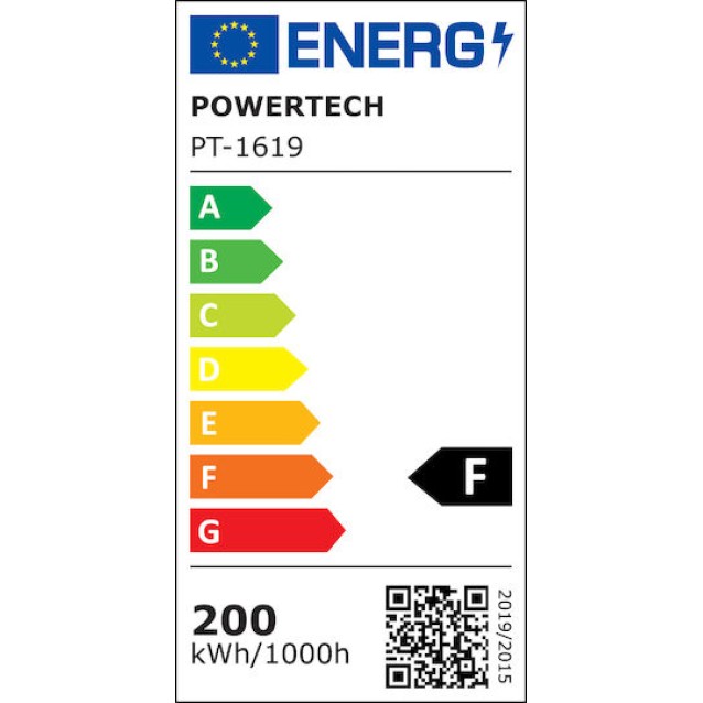 POWERTECH LED προβολέας PT-1619, 200W, 4000K, 18000lm, IP66, 6KV