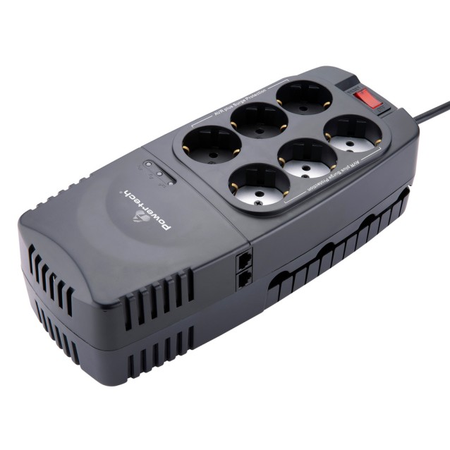 POWERTECH σταθεροποιητής ρεύματος PT-1496, 2000VA/1000W, 6x schuko