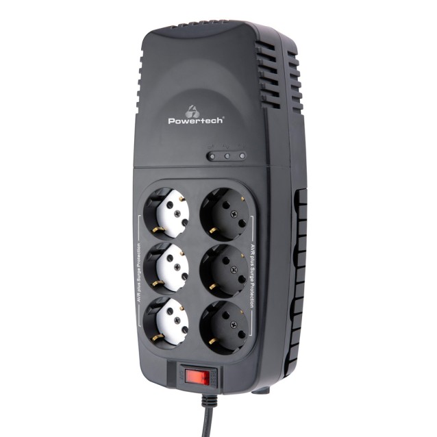 POWERTECH σταθεροποιητής ρεύματος PT-1496, 2000VA/1000W, 6x schuko