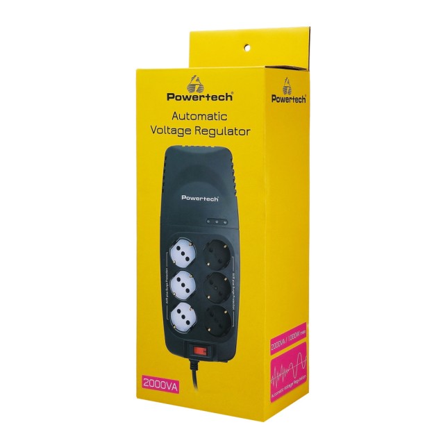 POWERTECH σταθεροποιητής ρεύματος PT-1496, 2000VA/1000W, 6x schuko