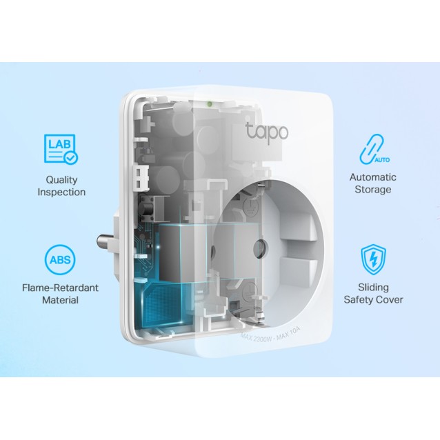 TP-LINK smart αντάπτορας ρεύματος TAPO-P100, Wi-Fi, bluetooth, Ver. 1.0