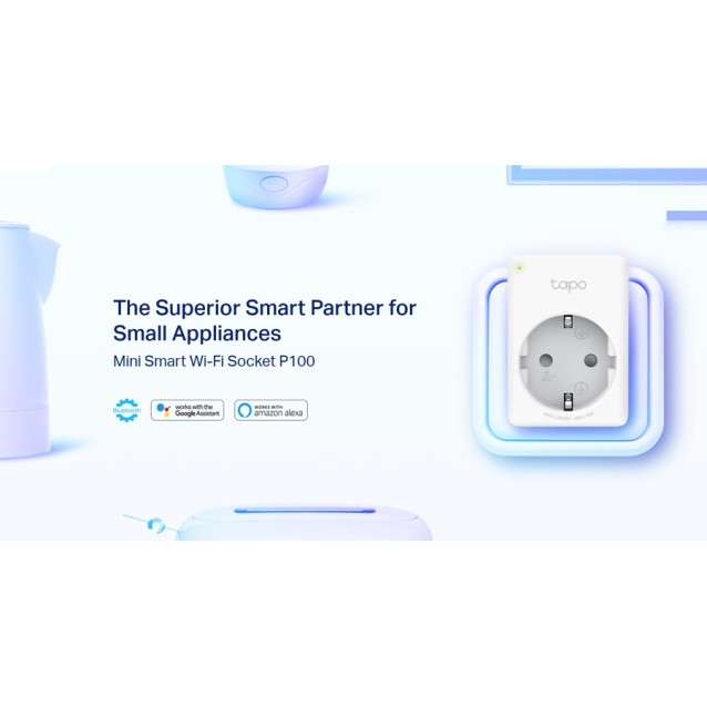TP-LINK smart αντάπτορας ρεύματος TAPO-P100, Wi-Fi, bluetooth, Ver. 1.0