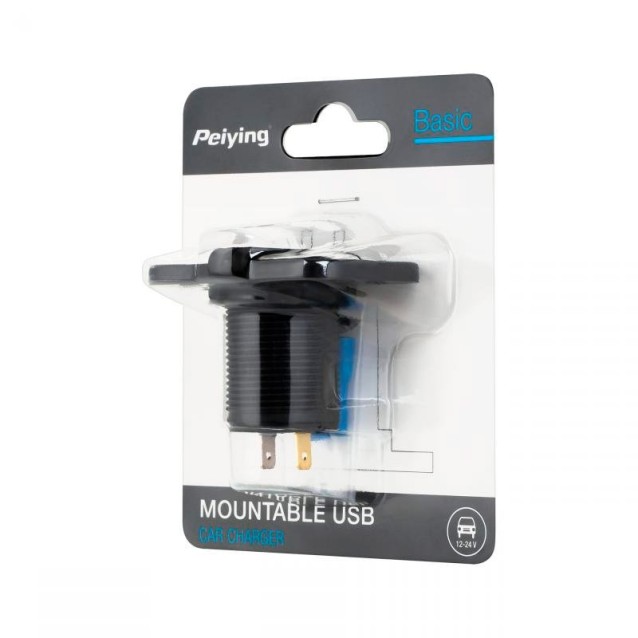 Φορτιστής αυτοκινήτου σασί μονός 2xUSB 3100mA