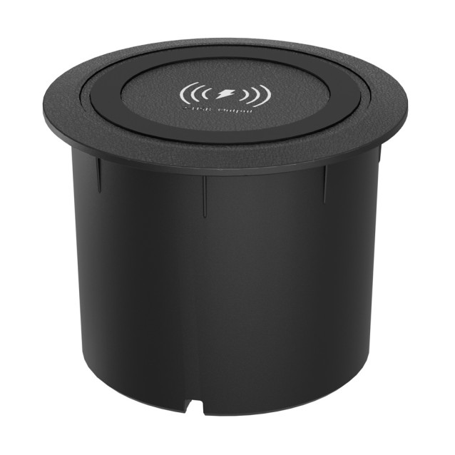 POWERTECH ασύρματος φορτιστής PTL-025 με USB & USB-C θύρες, 15W/30W, μαύρος