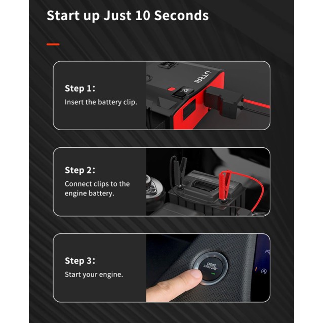 UTRAI εκκινητής μπαταρίας/συμπιεστής αέρος Jstar 5 με φακό, 12V/2000A