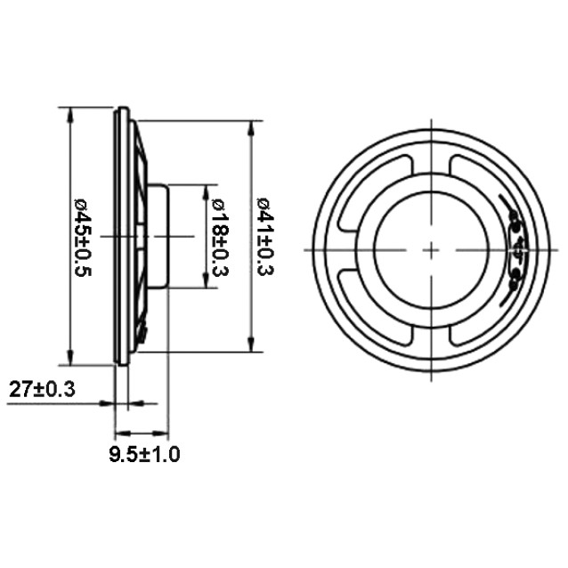 ΜΕΓΑΦΩΝΟ Φ45mm 8Ω 0.2W MYLAR EKS4509 EKS