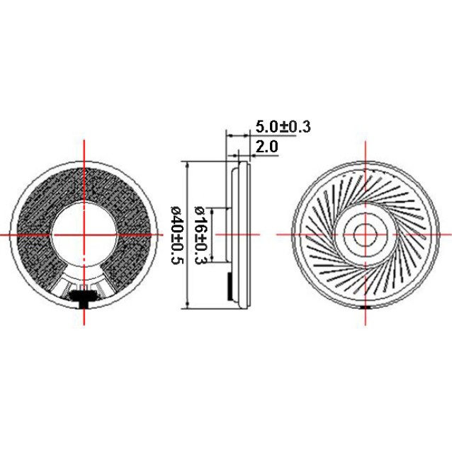 ΜΕΓΑΦΩΝΟ Φ40mm 8Ω 1W MYLAR EKS4005 EKS