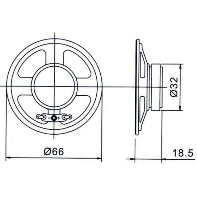 ΜΕΓΑΦΩΝΟ 66mm 8Ω 1W YD66-A6601 LZ-OWI