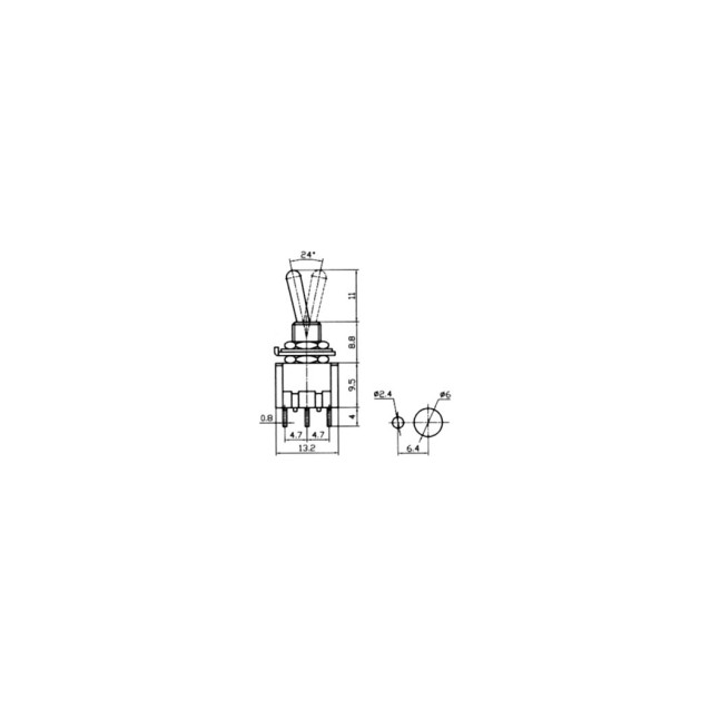 ΔΙΑΚΟΠΤΗΣ TOGGLE ON-OFF-ON MINI ΜΟΝΟΠΟΛΙΚΟΣ 3P 3A/250V MTS-103-A1 LZ