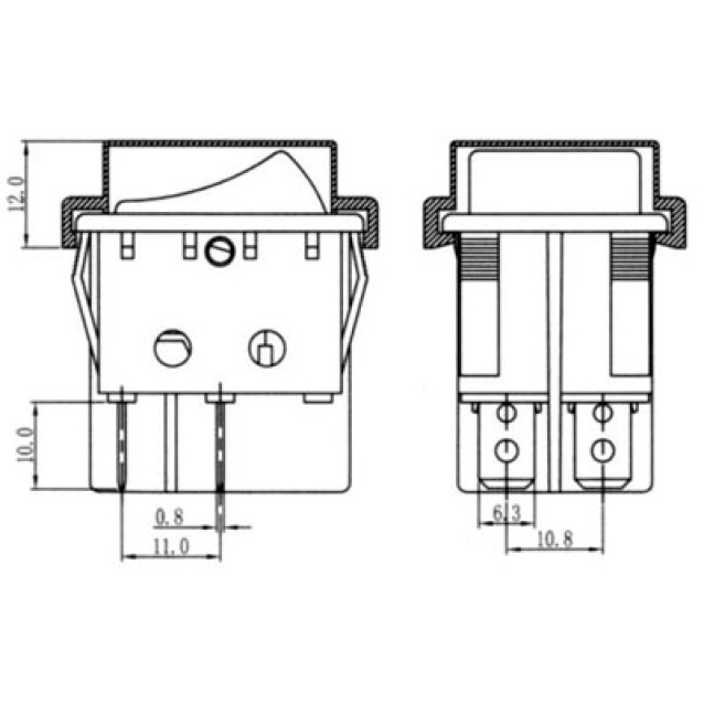 ΔΙΑΚΟΠΤΗΣ ROCKER ΜΕΓΑΛΟΣ 4P ON-OFF 16A/250V 4P ΜΕ ΚΑΛΥΜΜΑ PVC IP20 ΜΑΥΡΟΣ PS8C-5 BEJ