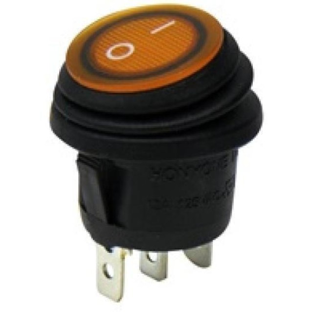 ΔΙΑΚΟΠΤΗΣ ROCKER Φ23 3P ΜΕ ΛΥΧΝΙΑ ON-OFF 10A/250V IP65 ΠΟΡΤΟΚΑΛΙ WR5110 HNO