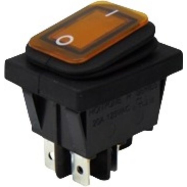 ΔΙΑΚΟΠΤΗΣ ROCKER ΜΕΓΑΛΟΣ 4P ΜΕ ΛΥΧΝΙΑ ON-OFF 22A/250V IP65 ΠΟΡΤΟΚΑΛΙ WR210 HNO