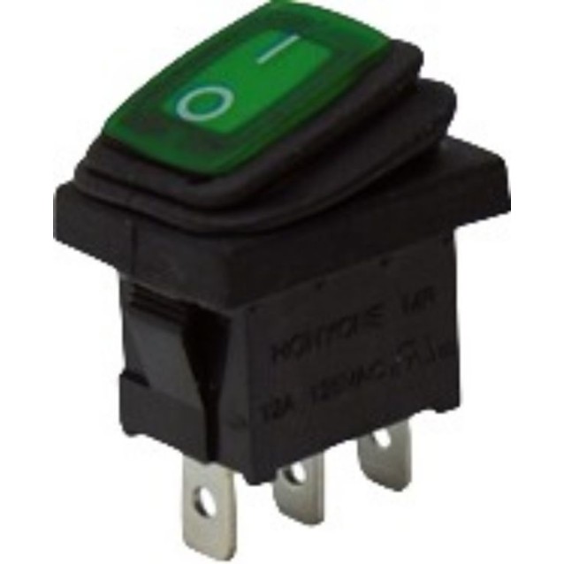 ΔΙΑΚΟΠΤΗΣ ROCKER MINI 3P ΜΕ ΛΥΧΝΙΑ ON-OFF 10A/250V IP65 ΠΡΑΣΙΝΟΣ WR1110 HNO