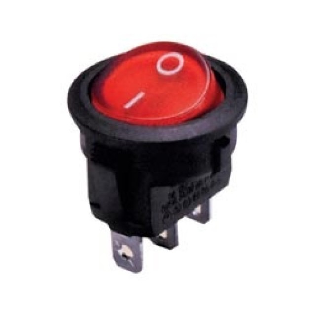 ΔΙΑΚΟΠΤΗΣ ROCKER Φ23 3P ΜΕ ΛΥΧΝΙΑ ON-OFF 8A/250V ΚΟΚΚΙΝΟΣ PS8A-7 BEJ