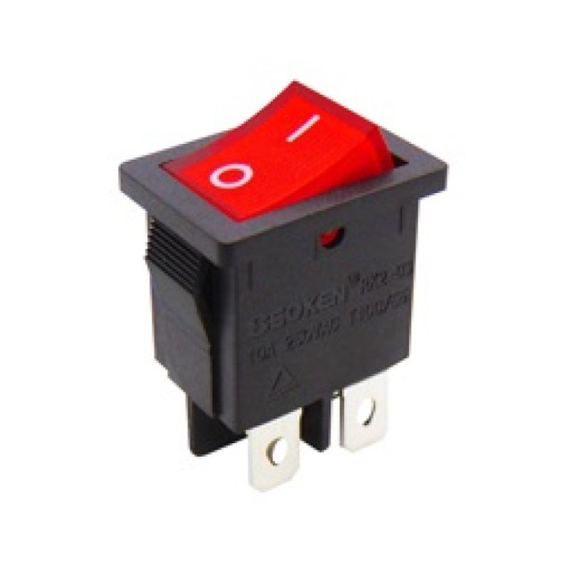 ΔΙΑΚΟΠΤΗΣ ROCKER MINI 4P ΜΕ ΛΥΧΝΙΑ ON-OFF 10A/250V ΚΟΚΚΙΝΟΣ RK2-03 2X1N B/R"0-" SOKEN