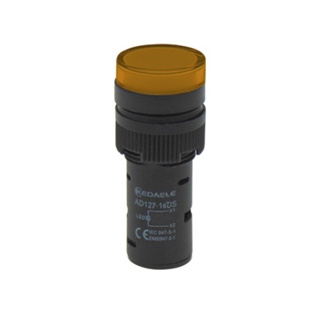 ΛΥΧΝΙΑ ΕΝΔΕΙΚΤΙΚΗ LED Φ16 12VAC/DC ΚΙΤΡΙΝΗ ΜΕ ΒΙΔΕΣ AD127-16..