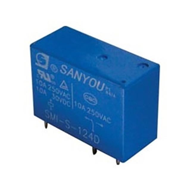 RELAY MINI 1P 24V DC 10A SMI-S-124D G/SAN