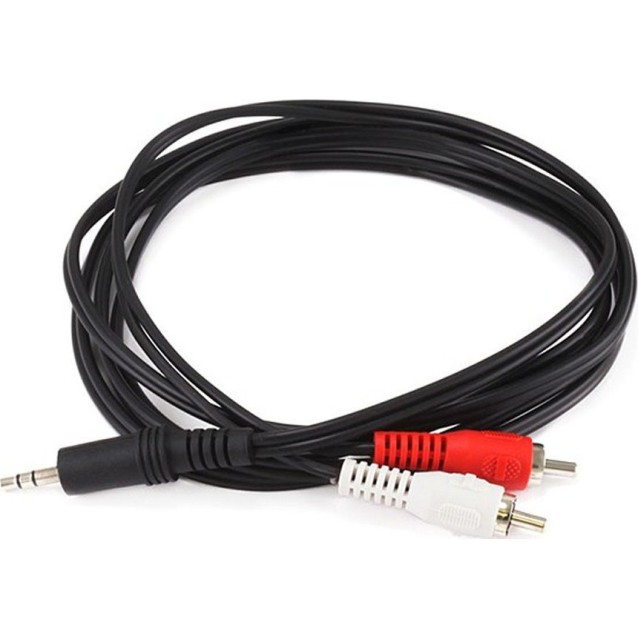 POWERTECH καλώδιο 3.5mm σε 2x RCA CAB-R007, 1.5m, μαύρο