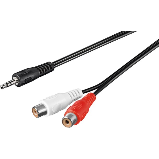 GOOBAY καλώδιο 3.5mm αρσενικό σε 2x θηλυκό RCA 50116, 1.5m, μαύρο