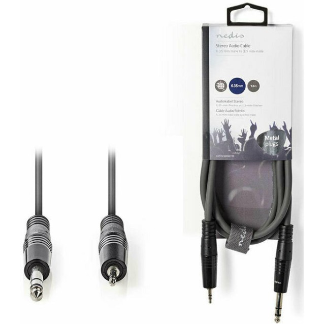 Nedis COTH23205GY15 Kαλώδιο ήχου 6.35 mm αρσ.- 3.5 mm αρσ., 1.50m.
