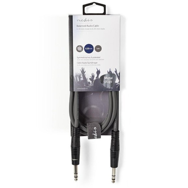NEDIS COTH23020GY15 Καλώδιο ήχου stereo 6.35mm αρσ. - 6.35mm αρσ., 1.50m..
