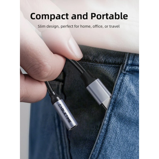 CABLETIME αντάπτορας USB-C σε 3.5mm CT-CMAUF-AG, γκρι