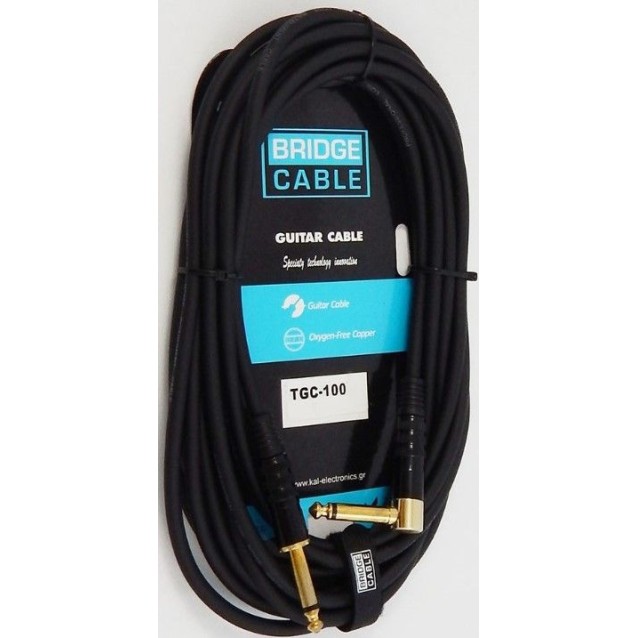 Bridgecable TGC-100 Καλώδιο Συνδέσεων Jack 6.3mm Αρσενικό Mono Σε Γωνιακό Jack 6.3mm Αρσενικό Mono, Μήκους 3 Μέτρα