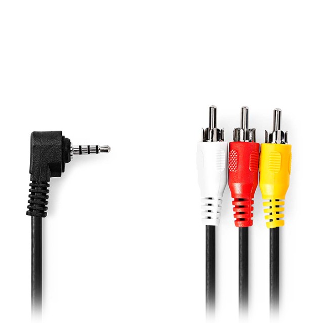 Nedis Καλώδιο 3.5mm male - 3x RCA male Μαύρο 2m (CVGL22400BK20)