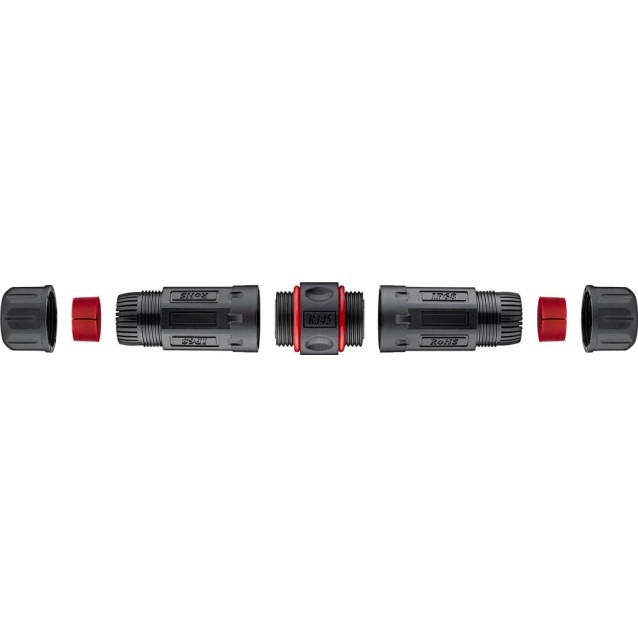 GOOBAY αδιάβροχος σύνδεσμος RJ45 Cat 6 79566, IP68, μαύρο