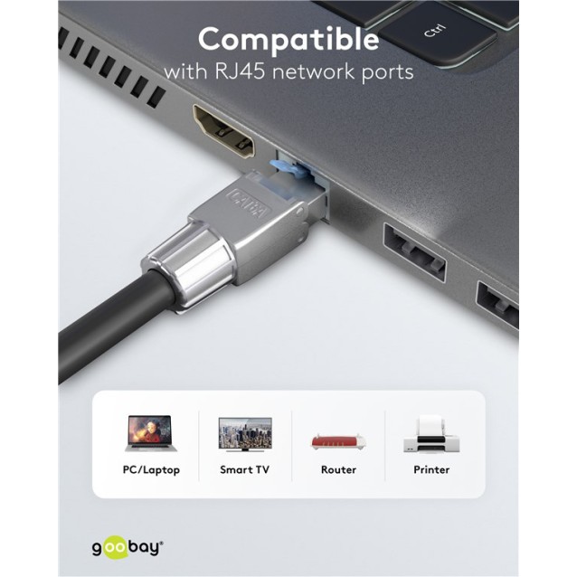 GOOBAY βύσμα RJ45 65939, CAT 6A STP, tool-free, ασημί