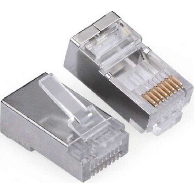 POWERTECH βύσμα RJ45 Cat 6a CAB-N323, μεταλλικό, 8p8cs, 10τμχ