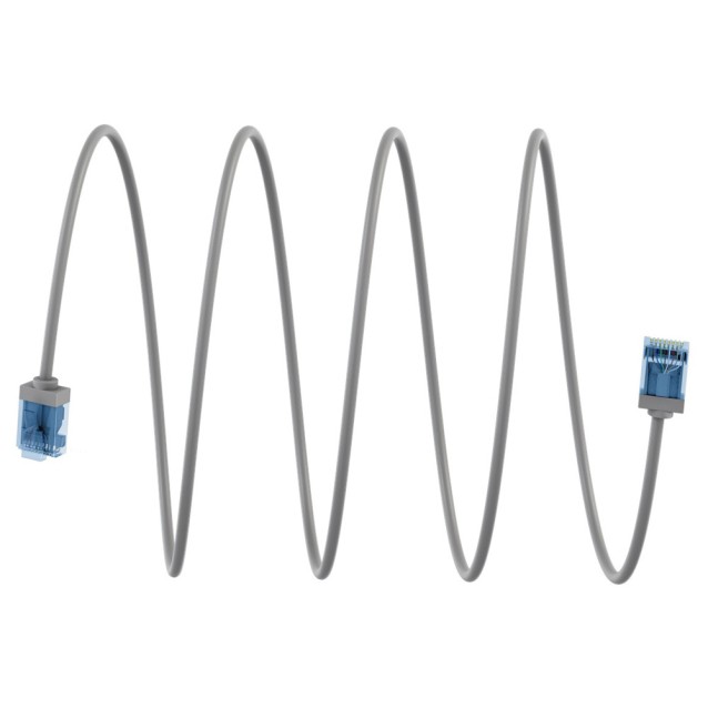 GOOBAY καλώδιο δικτύου 74223, CAT 6A U/UTP, slim, copper, 500MHz, 2m, γκρι