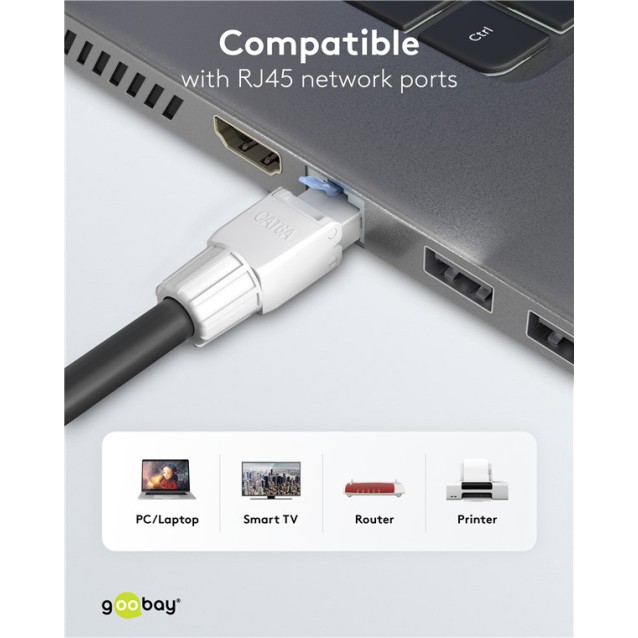 GOOBAY βύσμα RJ45 65941, CAT 6A UTP, tool-free, λευκό