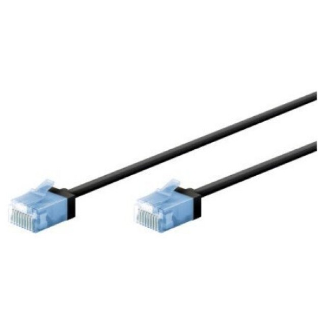GOOBAY καλώδιο δικτύου 74231, CAT 6A U/UTP, slim, copper, 500MHz, 0.25m, μαύρο