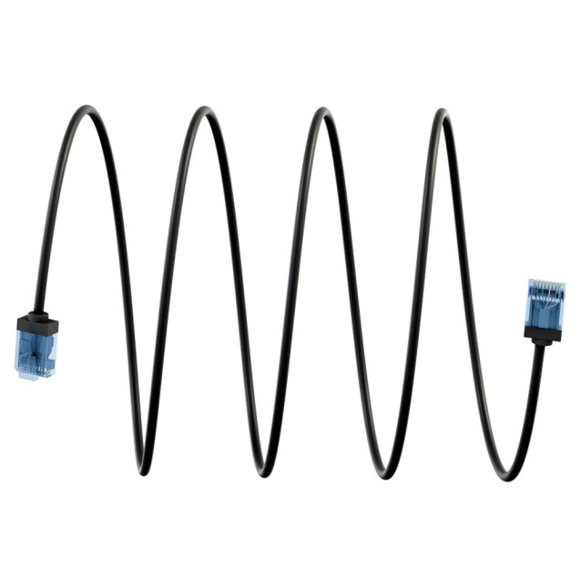 GOOBAY καλώδιο δικτύου 74231, CAT 6A U/UTP, slim, copper, 500MHz, 0.25m, μαύρο