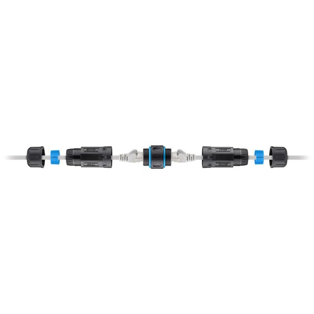 POWERTECH αδιάβροχος σύνδεσμος RJ45 CAB-N427, CAT 6, IP68, μαύρος