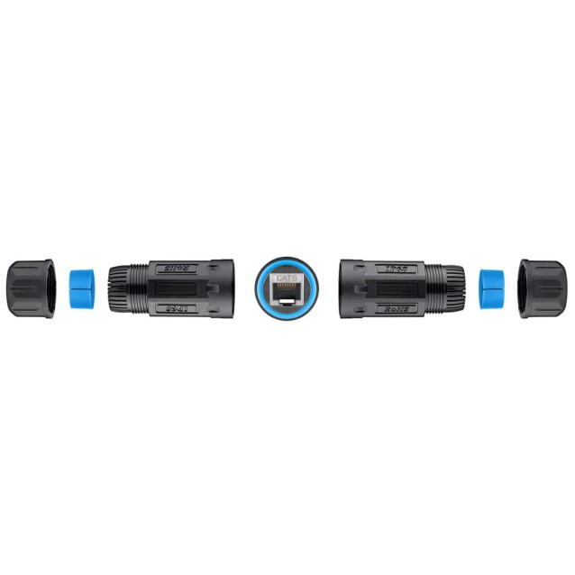 POWERTECH αδιάβροχος σύνδεσμος RJ45 CAB-N427, CAT 6, IP68, μαύρος