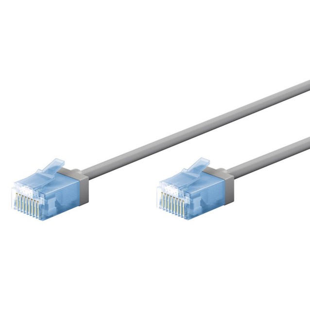 GOOBAY καλώδιο δικτύου 74228, CAT 6A U/UTP, slim, copper, 500MHz, 15m, γκρι