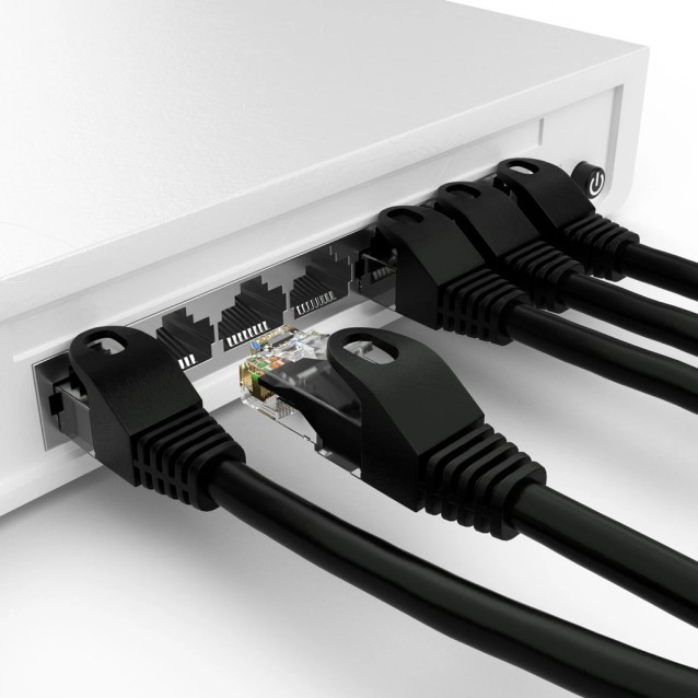 POWERTECH καλώδιο δικτύου CAB-N401, Cat 6 U/UTP, CCA, 250Hz, 0.25m, μαύρο