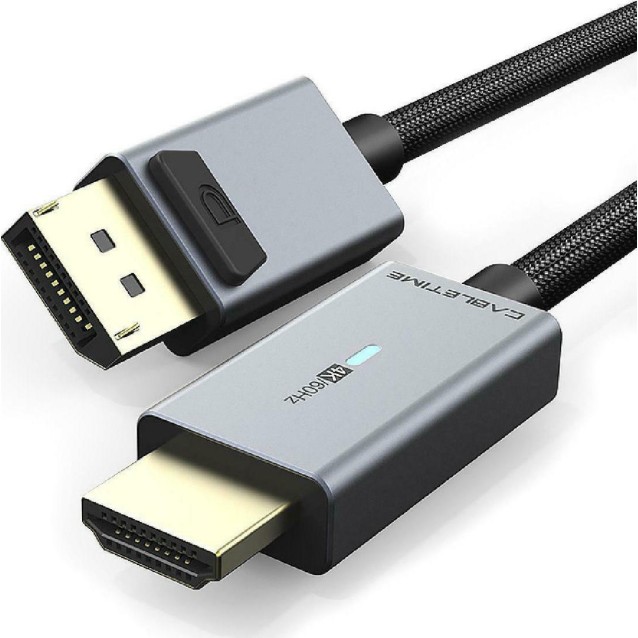 CABLETIME καλώδιο DisplayPort σε HDMI CT-AV585-P02G4K, 4K/30Hz, 1.8m, μαύρο