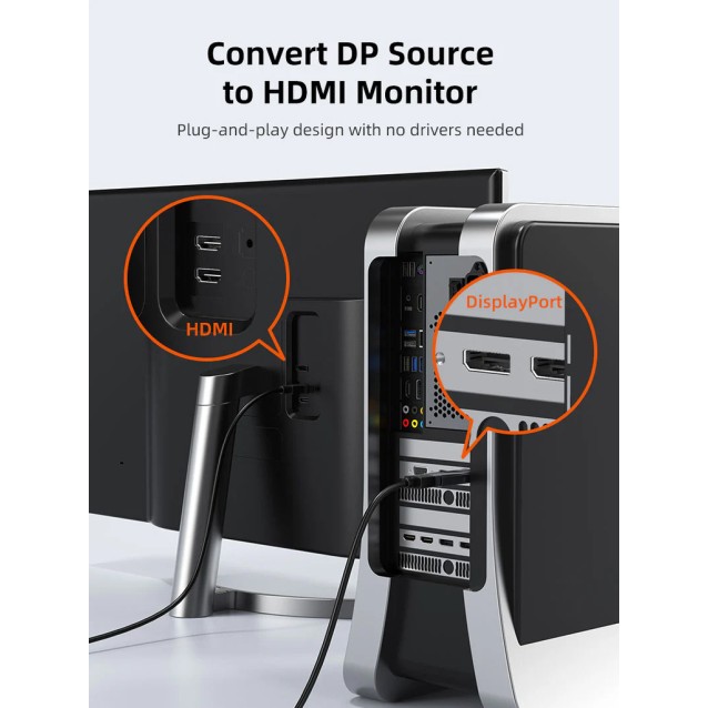 CABLETIME αντάπτορας DisplayPort σε HDMI CT-DMHF4K-AG6, 4K/60Hz, γκρι