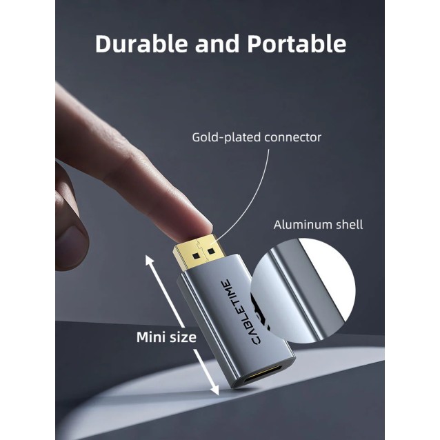 CABLETIME αντάπτορας DisplayPort σε HDMI CT-DMHF4K-AG3, 4K/30Hz, γκρι