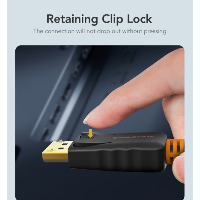 CABLETIME καλώδιο DisplayPort σε HDMI CT-AV585-02G, 1080p/60Hz, 1.8m, μαύρο