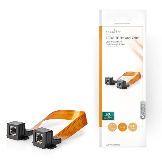 Nedis CCGP85901BK03 - Αντάπτορας - Καλώδιο δικτύου CAT 6, U/UTP, 0.30m