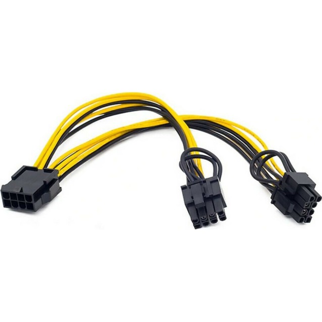 POWERTECH καλώδιο EPS 12V 8pin (F) σε 2x PCIe 8pin (6+2) CAB-W035, 20cm