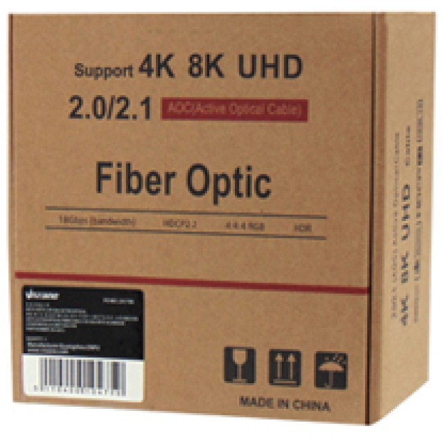 ΚΑΛΩΔΙΟ HDMI-HDMI 2.0V 15m ACTIVE OPTICAL ΜΕ ΦΙΣ ΑΛΟΥΜΙΝΙΟΥ ΓΚΡΙ ΜΕΤΑΛΛΙΚΟ BOX VZN