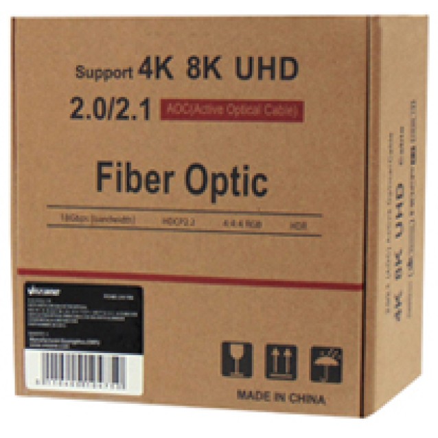 ΚΑΛΩΔΙΟ HDMI-HDMI 2.0V 20m ACTIVE OPTICAL ΜΕ ΦΙΣ ΑΛΟΥΜΙΝΙΟΥ ΓΚΡΙ ΜΕΤΑΛΛΙΚΟ BOX VZN