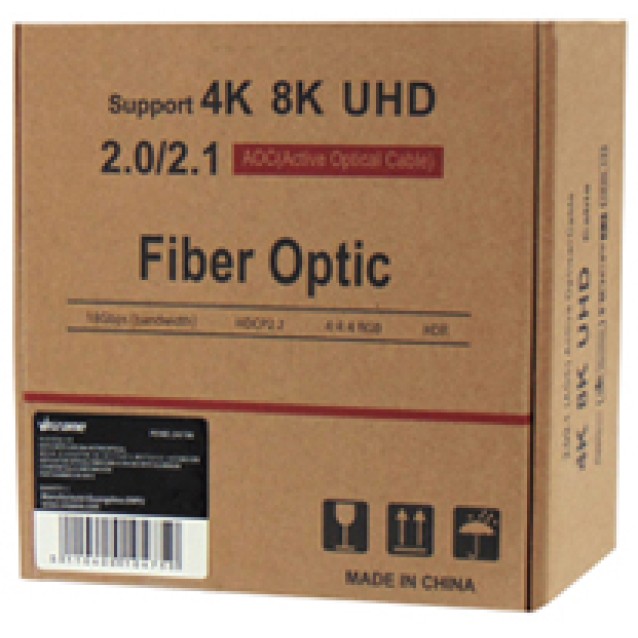 ΚΑΛΩΔΙΟ HDMI-HDMI 2.0V 25m ACTIVE OPTICAL ΜΕ ΦΙΣ ΑΛΟΥΜΙΝΙΟΥ ΓΚΡΙ ΜΕΤΑΛΛΙΚΟ REEL VZN