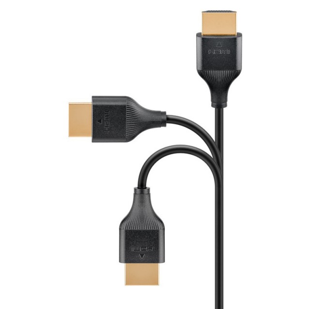 GOOBAY καλώδιο HDMI 75293 με Ethernet, slim, 4K/60Hz, 18 Gbps, 1m, μαύρο