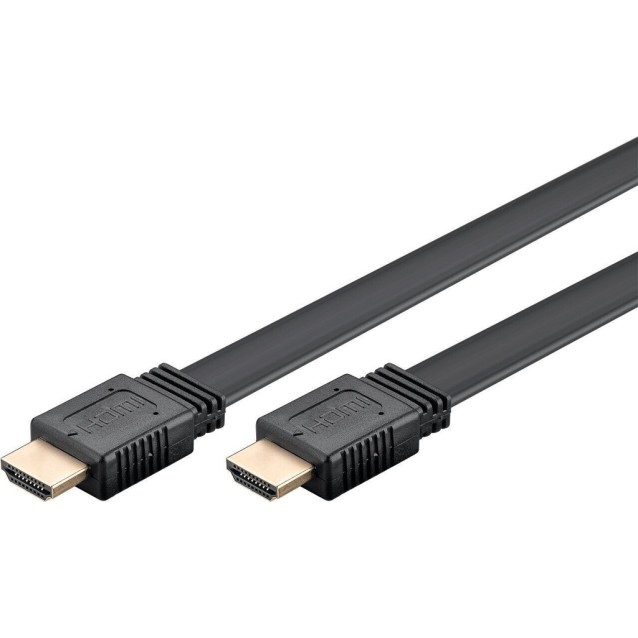 GOOBAY καλώδιο HDMI 77133 με Ethernet, flat, 8K/60Hz, 48 Gbps, 1m, μαύρο